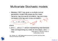 Matalas (1967) Multisite Normal Generation Model for Multivariate Stochastic Processes