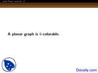 Graph Theory: Lecture No. 17 - Planarity and Colorability