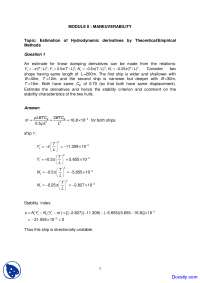 Estimation of Hydrodynamic Derivatives - Seakeeping and Manoeuvring - Solved Assignment