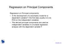 Regression on Principal Components - Stochastic Hydrology - Lecture Notes