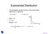 Exponential Distribution - Stochastic Hydrology - Lecture Notes