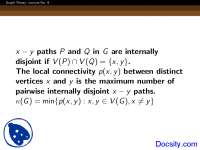 Local Connectivity - Graph Theory - Lecture Slides