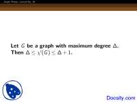 Graph Theory: Lecture No. 16 - Maximum Degree, Planar Graphs, and Euler's Formula