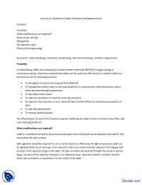 Evolution of Ladle Treatment - Steel Making - Lecture Notes