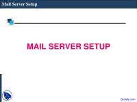 Mail Server Setup - Linux Network Administration - Lecture Slides