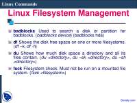 Linux Filesystem Management - Linux Network Administration - Lecture Slides