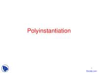 Polyinstantiation - Introduction to Database Security - Lecture Slides