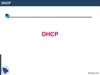 DHCP - Linux Network Administration - Lecture Slides