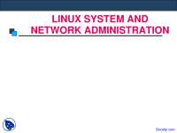 Introduction - Linux Network Administration - Lecture Slides