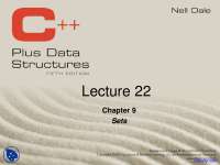 Sets: Lecture 22 - Set Definitions and Implementations