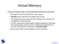 Virtual Memory - Operating Systems Computing - Lecture Slides - Docsity