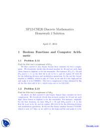 Computer Arithmetic - Discrete Mathematics - Solved Homework - Docsity
