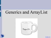 Generics and ArrayList - Introduduction to Jave Programming - Lecture Slides