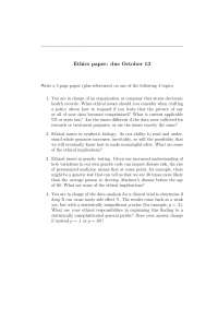 Ethical Issues - Computational Biology - Assignment