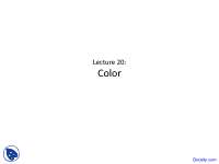 Color - Introduction to Computer Graphics - Lecture Slides - Docsity