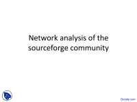 Sourceforge Community - Complex Networks - Lecture Slides