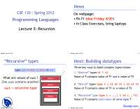 Recursion - Programming Language - Lecture Slides