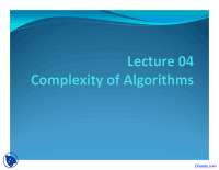Complexity - Data Structures - Lecture Slides