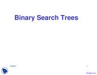 Binary Search Trees - Data Structures - Lecture Slides