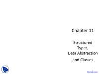 Structured Types - Problem Solving and Structured Programming - Lecture Slides