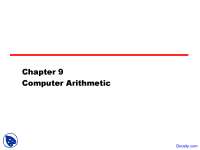 Computer Arithmetic: Understanding ALU, Integer Representation, and Floating Point Numbers