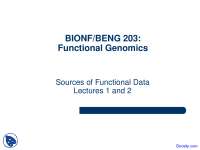 Functional Genomics - Introduction to Bioinformatics - Lecture Slides