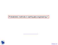 Earthquake Engineering - Stochastic Structural Dynamics - Lecture ...