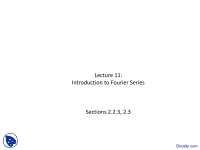 Introduction to Fourier Series - Elements of Discrete Signal Analysis ...