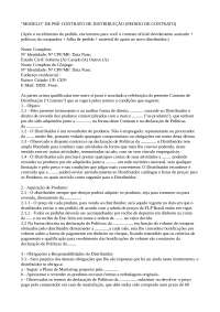 "MODELO" DE PRÉ-CONTRATO DE DISTRIBUIÇÃO (P
