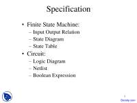 Finite State Machine - Design Techniques for Digital Systems - Lecture ...