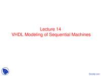 Modeling of Sequential Machines - Advanced Digital Design - Lecture ...