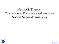 Social Network Analysis - Network Theory - Lecture Slides - Docsity