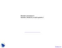 Random Vibrations - Stochastic Structural Dynamics - Lecture Slides