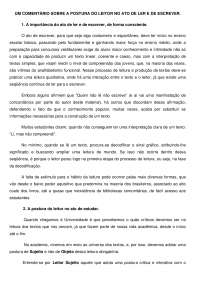 Postura do leitor - Apostilas - Psicologia