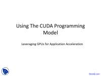 Understanding CUDA Programming Model for GPU Application Acceleration