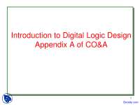 Introduction-Digital-logic - Processor Architecture and Microprogramming - Lecture Slides