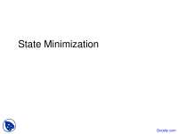 State Minimization - Digital System Design - Lecture Slides