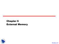 External Memory - Processor Architecture and Microprogramming - Lecture Slides