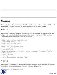 Thesaurus Abstraction and Implementation