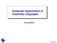 Assembler - Computer Organization and Assembly Language - Lecture Slides