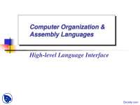 High-level Language Interface - Computer Organization and Assembly Language - Lecture Slides