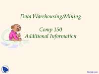 Data Warehousing - Data Warehousing - Lecture Slide