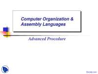 Advanced Procedure - Computer Organization and Assembly Language - Lecture Slides