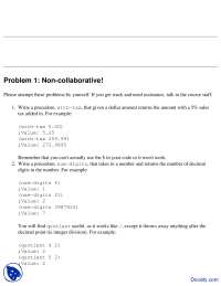 Problem Solving in Scheme: Procedures and Number Operations