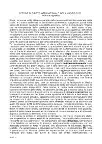 LEZIONE DI DIRITTO INTERNAZIONALE  DEL 4 MAGGIO 2012
