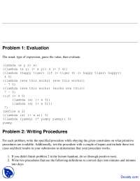 Evaluation - Building Programming Experience - Homework - Docsity