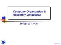 Strings and Arrays - Computer Organization and Assembly Language - Lecture Slides