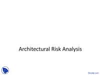 Architectural Risk Analysis  - Building Secure Software - Lecture Slides