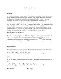 Enthalpy Balance - Materials and Heat Balance in Metallurgical Processes - Lecture Notes