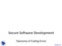 Taxonomy of Coding Errors: Understanding Common Software Vulnerabilities